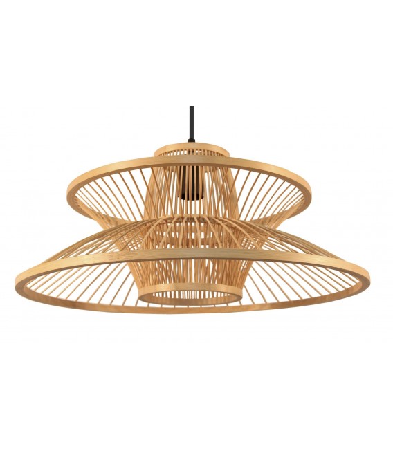 Lámpara de techo bambú natural inspirada en un farol japonés. mdmhogar