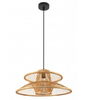 Lámpara de techo bambú natural inspirada en un farol japonés. mdmhogar