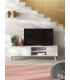 Mueble de TV grande nórdico lacado blanco y madera natural mdmhogar