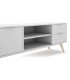 Mueble de TV grande nórdico lacado blanco y madera natural mdmhogar