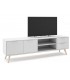 Mueble de TV grande nórdico lacado blanco y madera natural mdmhogar