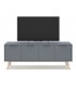 Mueble de Tv mediano nórdico lacado en color gris y madera natural mdmhogar