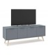 Mueble de Tv mediano nórdico lacado en color gris y madera natural mdmhogar