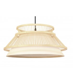 Lámpara de techo realizada en bambú y pergamino estilo oriental mdmhogar
