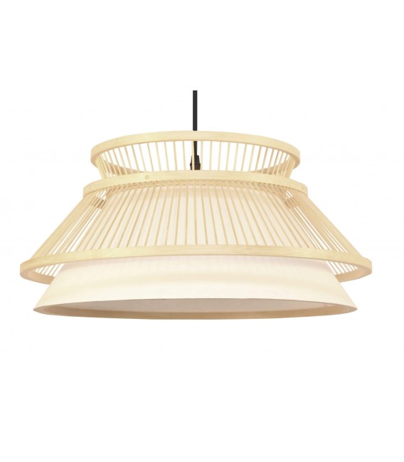 Lámpara de techo realizada en bambú y pergamino estilo oriental mdmhogar
