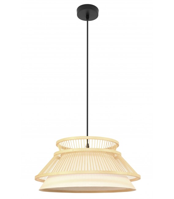 Lámpara de techo realizada en bambú y pergamino estilo oriental mdmhogar