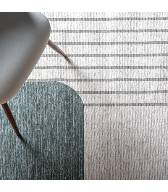 Alfombra grande en tonos de azules y grises de estilo contemporáneo mdmhogar