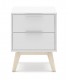 Mesita de noche pequeña lacada en color blanco y madera natural  mdmhogar