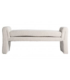 Banco pie de cama grande tela algodón boucle blanco roto mdmhogar