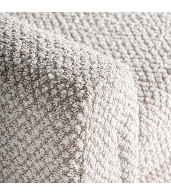 Banco pie de cama grande tela algodón boucle blanco roto mdmhogar