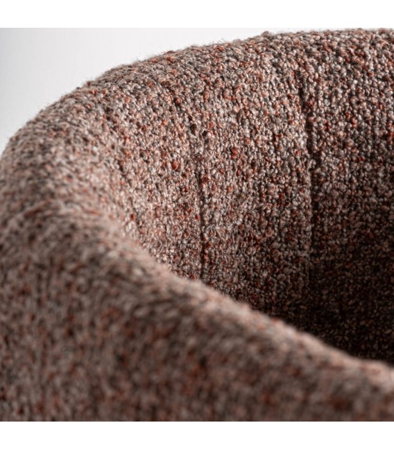 Taburete de barra muy cómodo roble tela boucle en tonos marrones mdmhogar