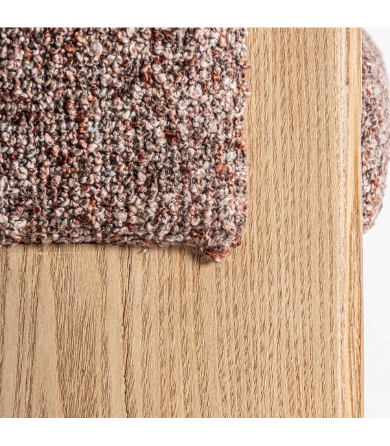 Taburete de barra muy cómodo roble tela boucle en tonos marrones mdmhogar