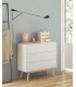 Cómoda pequeña blanca y madera natural con 3 cajones mdmhogar
