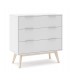 Cómoda pequeña blanca y madera natural con 3 cajones mdmhogar