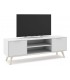 Mueble de TV de línea nórdica lacado color blanco y madera 2 puertas mdmhogar