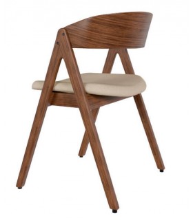 Silla con diseño moderno y de tendencia tapizada en tono beige mdmhogar