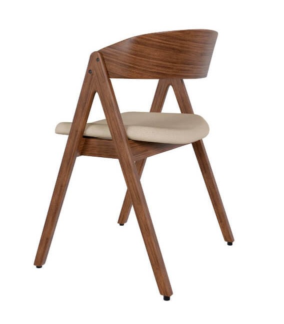Silla con diseño moderno y de tendencia tapizada en tono beige mdmhogar