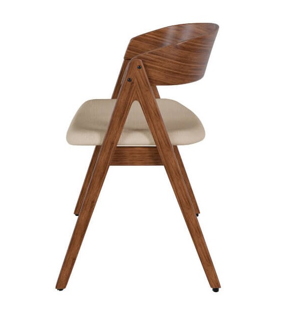 Silla con diseño moderno y de tendencia tapizada en tono beige mdmhogar