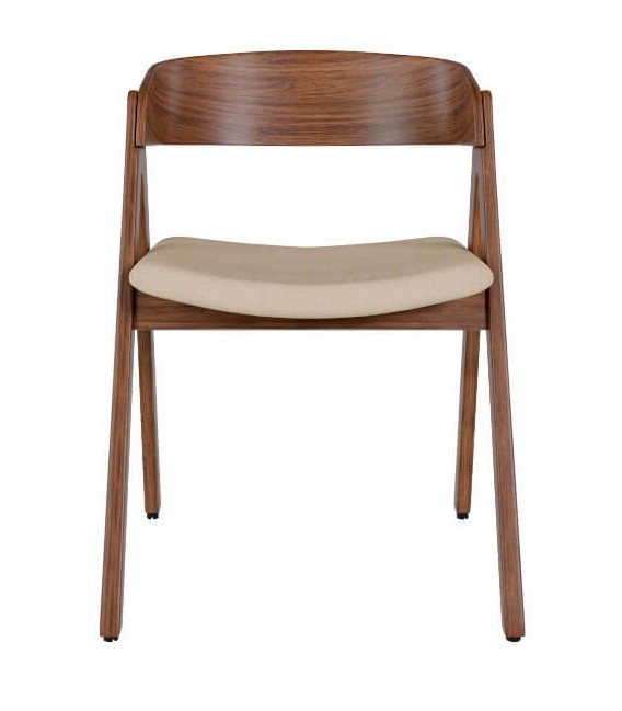 Silla con diseño moderno y de tendencia tapizada en tono beige mdmhogar