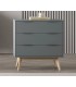 Cómoda pequeña con lacado en color gris con 3 cajones mdmhogar