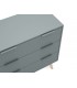 Cómoda pequeña con lacado en color gris con 3 cajones mdmhogar