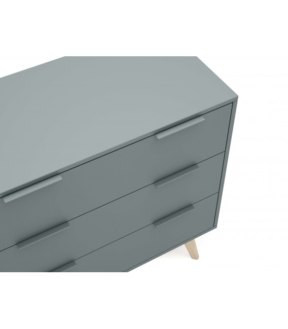 Cómoda pequeña con lacado en color gris con 3 cajones mdmhogar