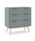 Cómoda pequeña con lacado en color gris con 3 cajones mdmhogar