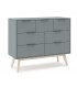 Cómoda mediana lacado en color gris y madera natural con 7 cajones  mdmhogar