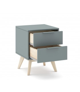 MESITA DE NOCHE PEQUEÑA 40 X 35 X 53 RELIS MADERA NATURAL Y GRIS