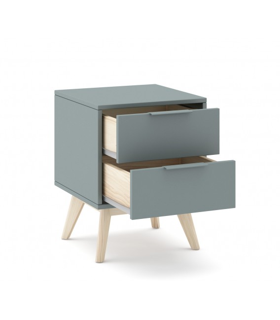 MESITA DE NOCHE PEQUEÑA 40 X 35 X 53 RELIS MADERA NATURAL Y GRIS