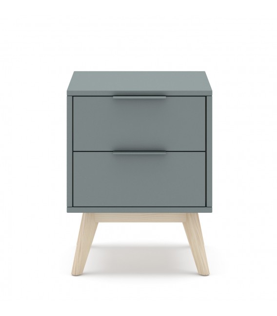 MESITA DE NOCHE PEQUEÑA 40 X 35 X 53 RELIS MADERA NATURAL Y GRIS