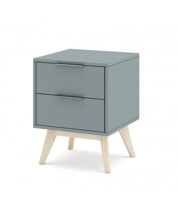 MESITA DE NOCHE PEQUEÑA 40 X 35 X 53 RELIS MADERA NATURAL Y GRIS