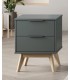MESITA DE NOCHE PEQUEÑA 40 X 35 X 53 RELIS MADERA NATURAL Y GRIS