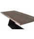 Mesa de comedor rectangular grande madera acacia pie metal negro mdmhogar
