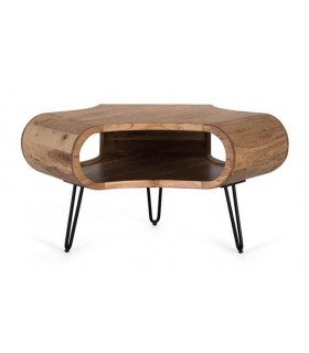 Mesa de centro original madera acacia patas en metal negro mdmhogar