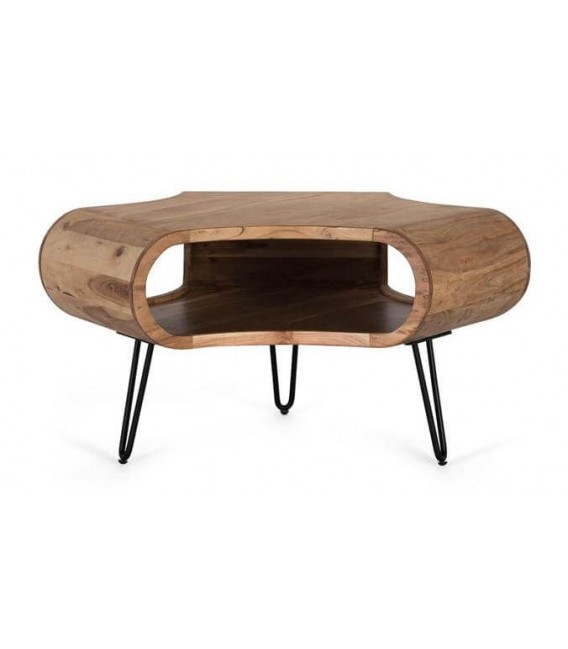 Mesa de centro original madera acacia patas en metal negro mdmhogar