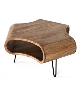 Mesa de centro original madera acacia patas en metal negro mdmhogar