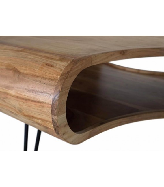 Mesa de centro original madera acacia patas en metal negro mdmhogar
