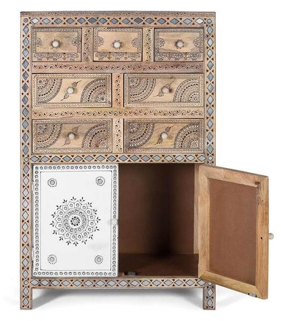 Sinfonier combinado madera maciza detalles pintados a mano mdmhogar