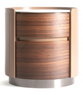 Mesita de noche redonda muy original con 2 cajones multi acabado. mdmhogar