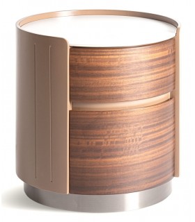 Mesita de noche redonda muy original con 2 cajones multi acabado. mdmhogar