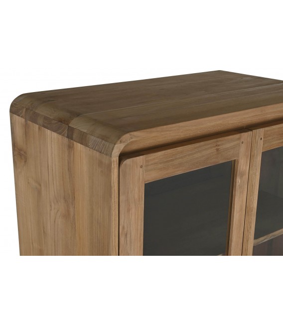 Vitrina realizada en madera de teca y ratán natural mdmhogar