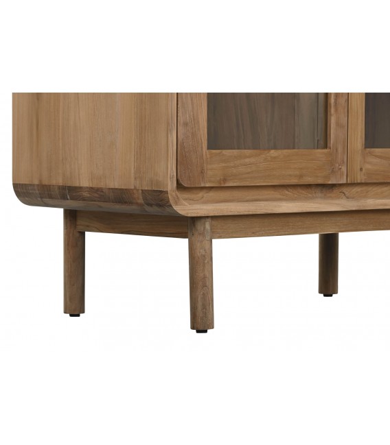 Vitrina realizada en madera de teca y ratán natural mdmhogar