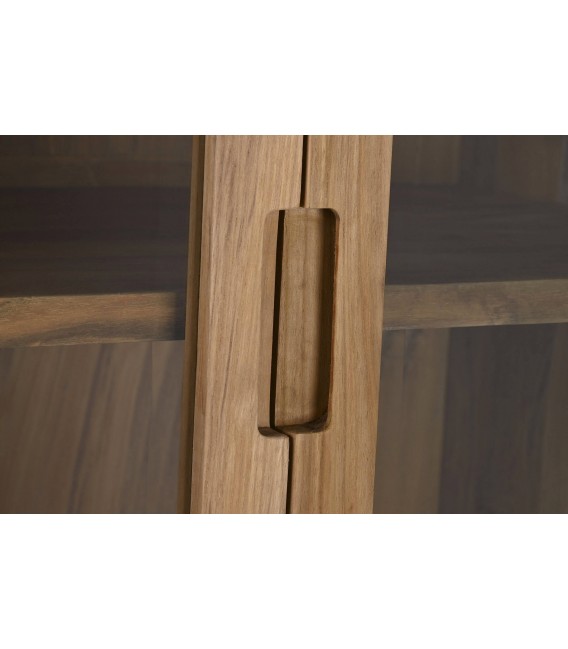 Vitrina realizada en madera de teca y ratán natural mdmhogar