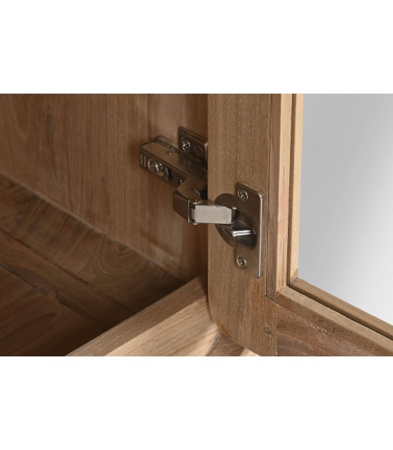 Vitrina realizada en madera de teca y ratán natural mdmhogar