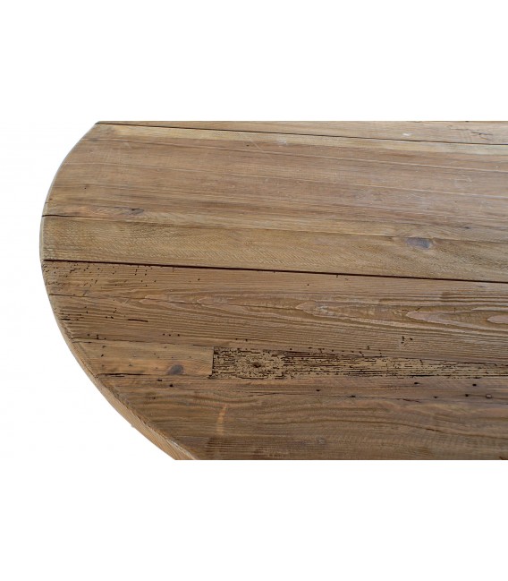Mesa de comedor redonda madera de pino reciclada tratada natural mdmhogar