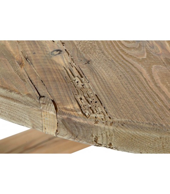 Mesa de comedor redonda madera de pino reciclada tratada natural mdmhogar