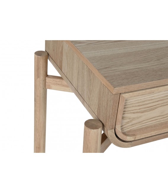 Consola de entrada 3 cajones madera de abeto y ratán natural. mdmhogar