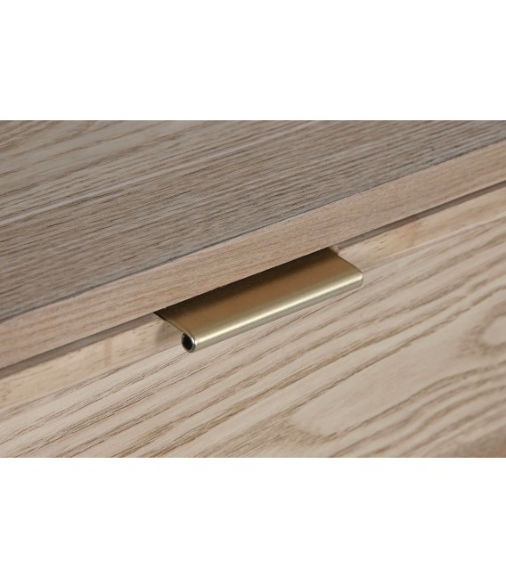 Consola de entrada 3 cajones madera de abeto y ratán natural. mdmhogar