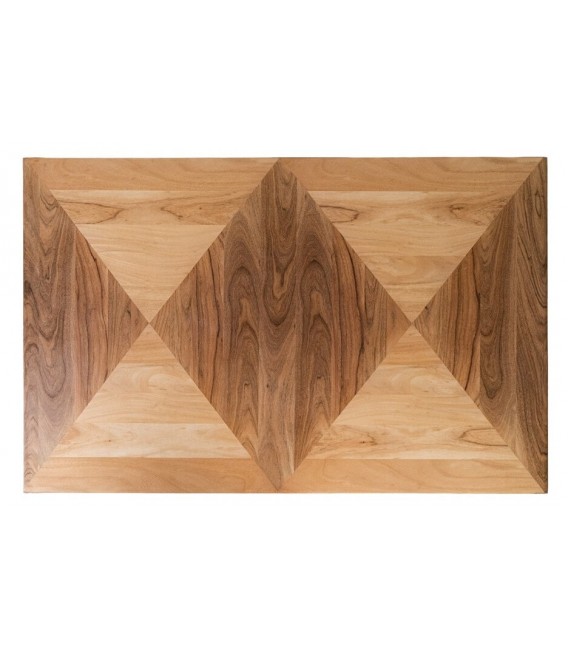 Mesa de comedor rectangular madera de acaia patas en metal negro. mdmhogar